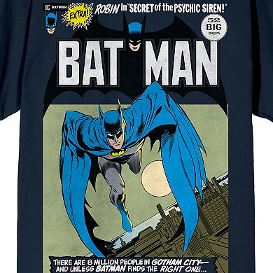 Men's Batman Leaping Into Action Retro Graphic Tee
