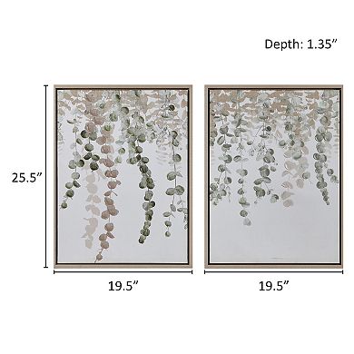 INK+IVY Botanical Waterfall Eucalyptus 2-Piece Framed Canvas Wall Decor Set
