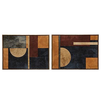 INK+IVY Jeweled Geo Hand-Embellished Abstract 2-Piece Framed Canvas Wall Art Set