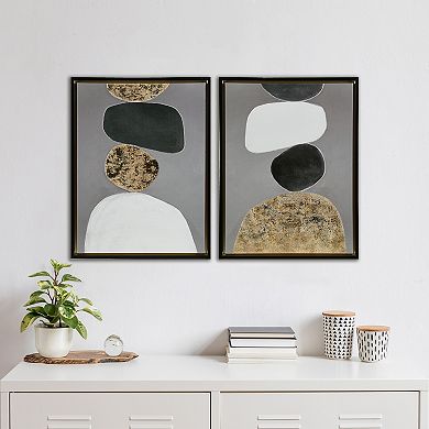 INK+IVY Neutral Stones Figural 2-Piece Framed Canvas Wall Art Set