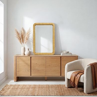 INK+IVY Nova Natural Rattan Rectangle Wall Mirror