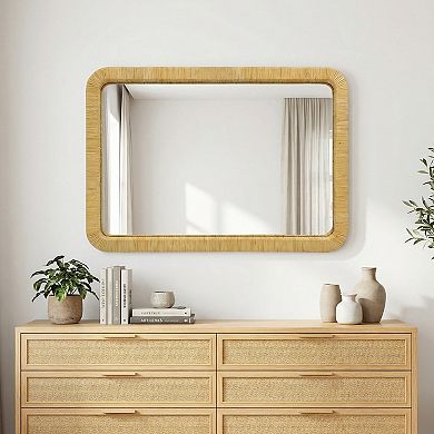 INK+IVY Nova Natural Rattan Rectangle Wall Mirror