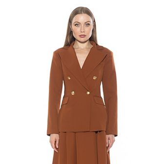 Women's ALEXIA ADMOR Farrah Twill Classic Double Breasted Jacket
