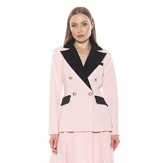 Women's ALEXIA ADMOR Farrah Twill Classic Double Breasted Jacket