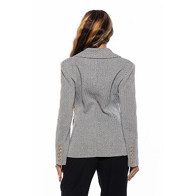 Women's ALEXIA ADMOR Farrah Tweed Classic Double Breasted Jacket