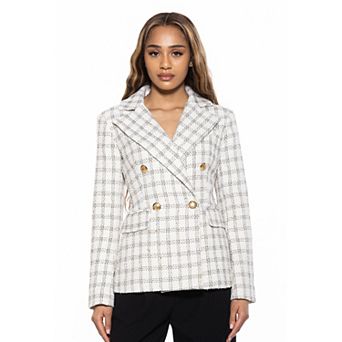 Women's ALEXIA ADMOR Farrah Tweed Classic Double Breasted Jacket