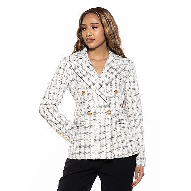 Women's ALEXIA ADMOR Farrah Tweed Classic Double Breasted Jacket