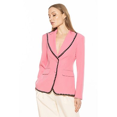 Women's ALEXIA ADMOR Jessilyn Long Sleeve Embroidery Trimmed Blazer