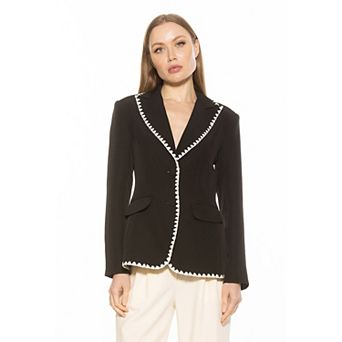 Women's ALEXIA ADMOR Jessilyn Long Sleeve Embroidery Trimmed Blazer
