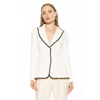 Women's ALEXIA ADMOR Jessilyn Long Sleeve Embroidery Trimmed Blazer