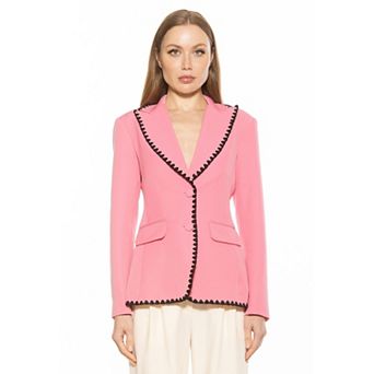 Women's ALEXIA ADMOR Jessilyn Long Sleeve Embroidery Trimmed Blazer