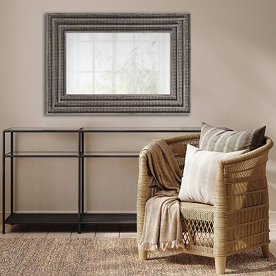 Martha Stewart Naomi Rectangular Wood and Rattan Mirror
