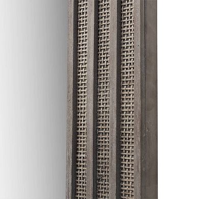 Martha Stewart Naomi Rectangular Wood and Rattan Mirror