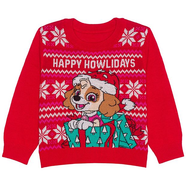 Toddler Girl Jumping Beans Paw Patrol Happy Howlidays Christmas Sweater