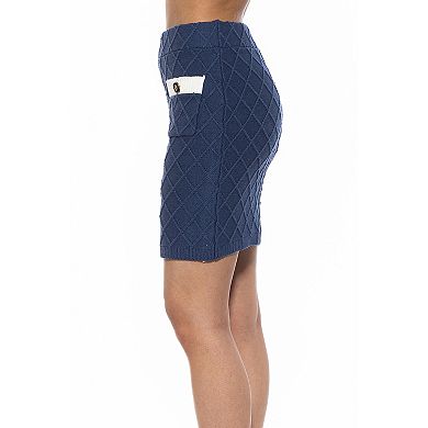 Women's ALEXIA ADMOR Bex Knit Contrast Front Pocket Patch Mini Skirt