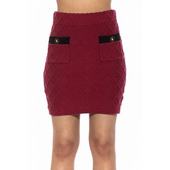 Women's ALEXIA ADMOR Bex Knit Contrast Front Pocket Patch Mini Skirt