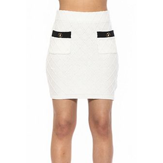 Women's ALEXIA ADMOR Bex Knit Contrast Front Pocket Patch Mini Skirt