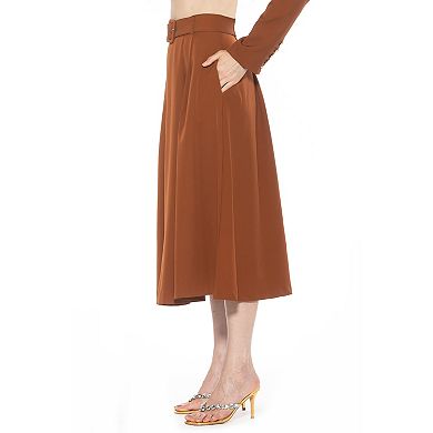 Women's ALEXIA ADMOR Eline Twill A-Line Skirt with Removable Belt