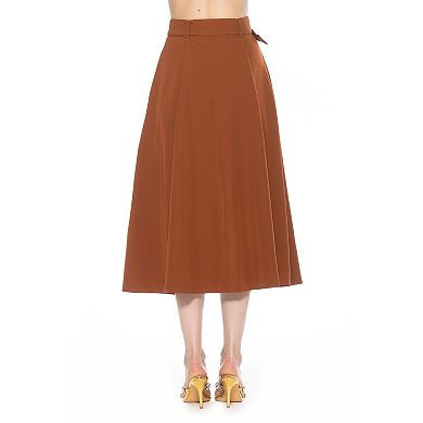 Women's ALEXIA ADMOR Eline Twill A-Line Skirt with Removable Belt
