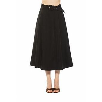 Women's ALEXIA ADMOR Eline Twill A-Line Skirt with Removable Belt