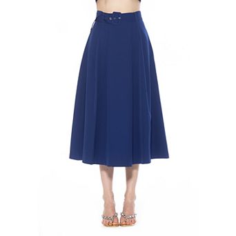 Women's ALEXIA ADMOR Eline Twill A-Line Skirt with Removable Belt