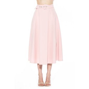 Women's ALEXIA ADMOR Eline Twill A-Line Skirt with Removable Belt