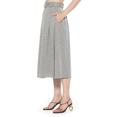 Women's ALEXIA ADMOR Eline Herringbone A-Line Skirt With Removable Belt
