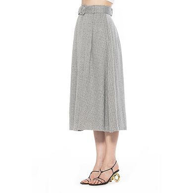Women's ALEXIA ADMOR Eline Herringbone A-Line Skirt With Removable Belt