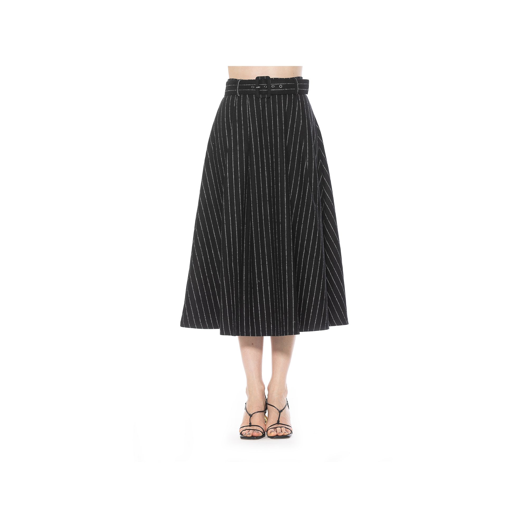 Womens ALEXIA ADMOR Eline Stripe A-Line Skirt With Removable Belt, Size: 8