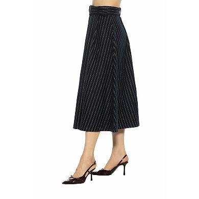 Women's ALEXIA ADMOR Eline Stripe A-Line Skirt With Removable Belt