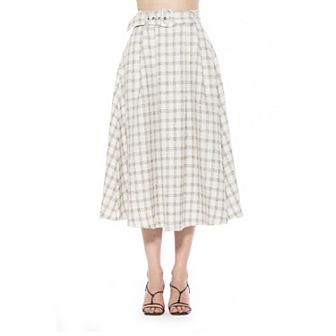 Women's ALEXIA ADMOR Eline Tweed A-Line Skirt With Removable Belt