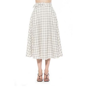 Women's ALEXIA ADMOR Eline Tweed A-Line Skirt With Removable Belt