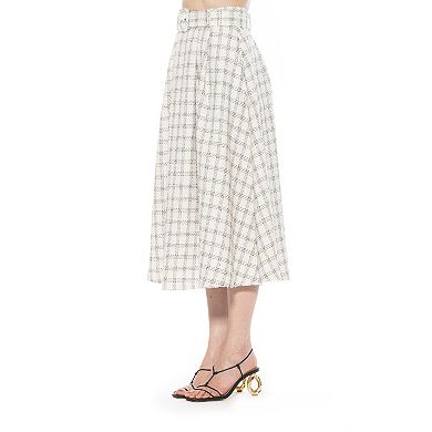 Women's ALEXIA ADMOR Eline Tweed A-Line Skirt With Removable Belt