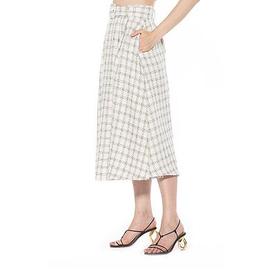 Women's ALEXIA ADMOR Eline Tweed A-Line Skirt With Removable Belt