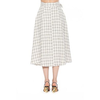 Women's ALEXIA ADMOR Eline Tweed A-Line Skirt With Removable Belt