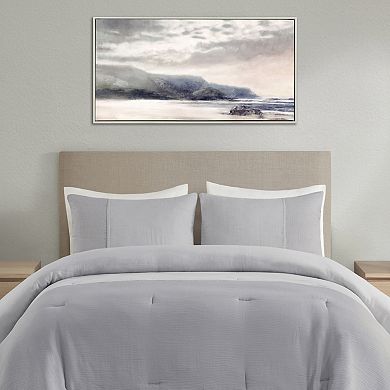 Madison Park Moody Coast Hand Embellished Landscape Framed Canvas Wall Art