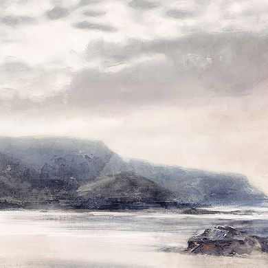 Madison Park Moody Coast Hand Embellished Landscape Framed Canvas Wall Art
