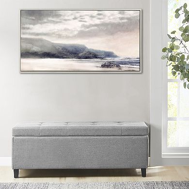 Madison Park Moody Coast Hand Embellished Landscape Framed Canvas Wall Art