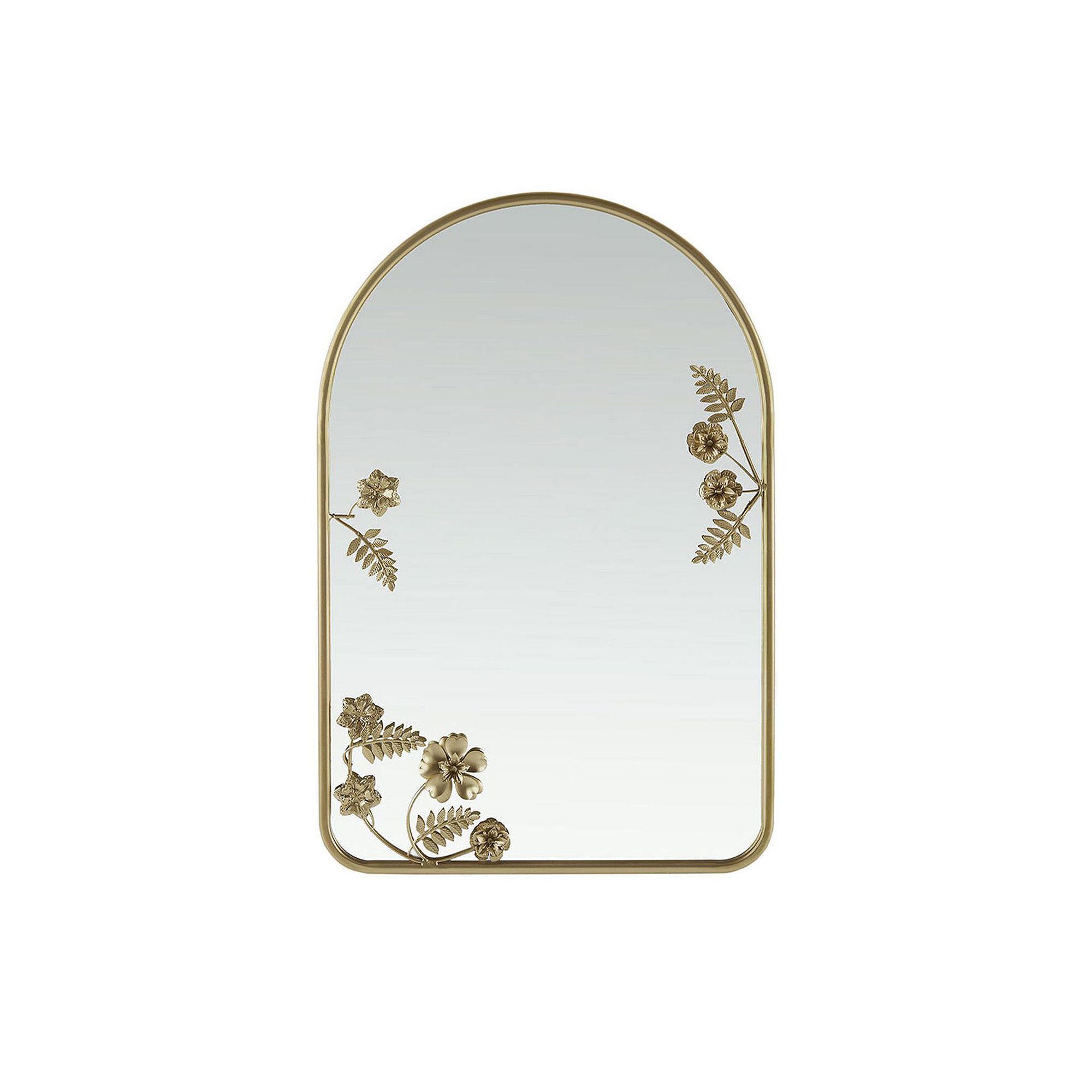 Madison Park Adaline Arched Metal Floral Wall Mirror, Gold
