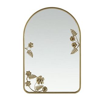 Madison Park Adaline Arched Metal Floral Wall Mirror