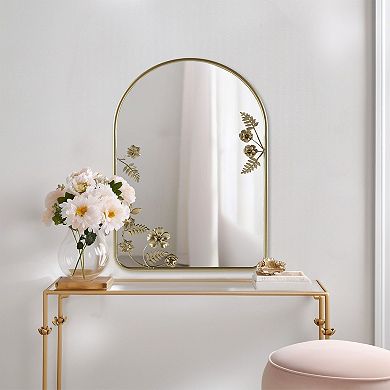 Madison Park Adaline Arched Metal Floral Wall Mirror