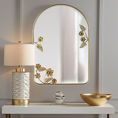 Madison Park Adaline Arched Metal Floral Wall Mirror