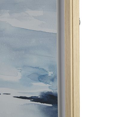 Madison Park Sparkling Sea Framed Glass and Single Matted Abstract Landscape Coastal Wall Art