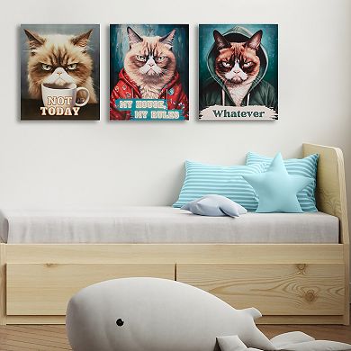 Madison Park Grumpy Cats Canvas Wall Art