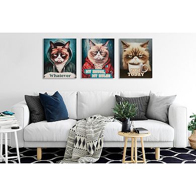 Madison Park Grumpy Cats Canvas Wall Art