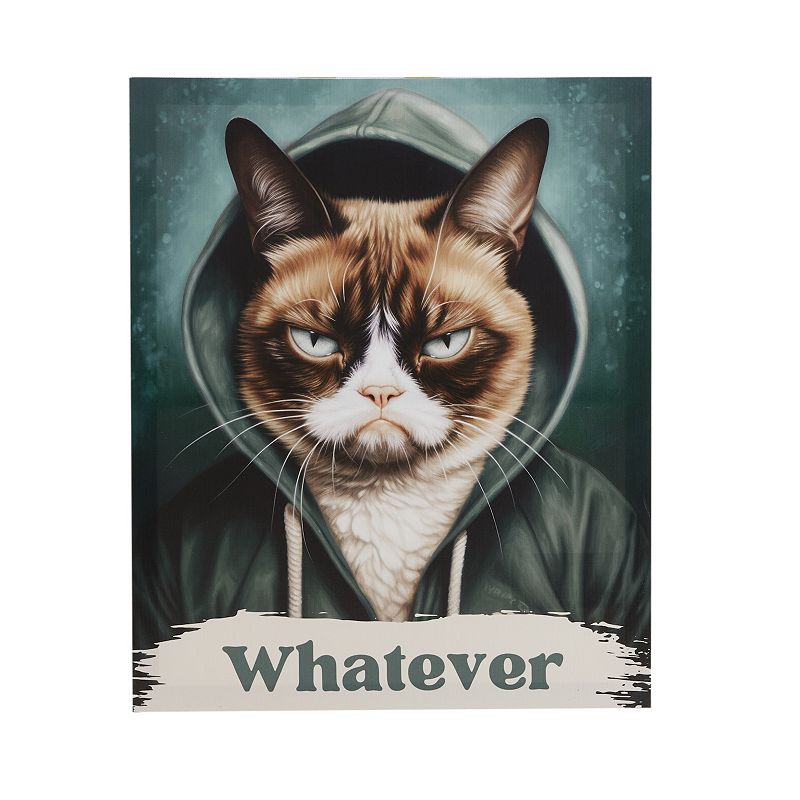 Madison Park 14"x17" Grumpy Cat Print Canvas: Tessa Kane Art, MDF, Vertical Wall Canvases