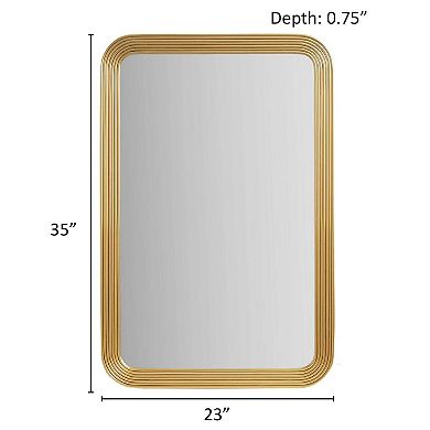 Madison Park Aurelia Rounded Rectangle Fluted Wall Mirror