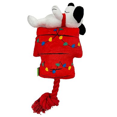 Holiday Peanuts Snoopy Dog House Rope Dog Toy