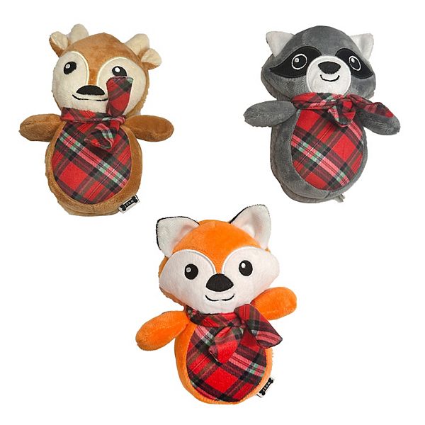 Woof Deer, Fox & Racoon Dog Toys 3-piece Set - Multi