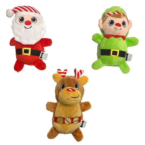 Woof Santa, Reindeer & Elf Dog Toys 3-piece Set - Multi